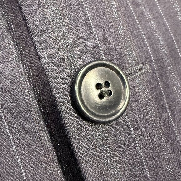 Kenzo Paris Blazer Striped Flannel Wool Sport Coat Navy Blue 3bt 44 R - Picture 4 of 9